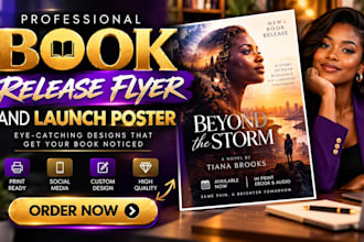 design a professional book release flyer and launch poster