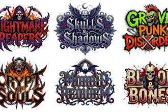 design horror metal, horror punk and gothic metal logo