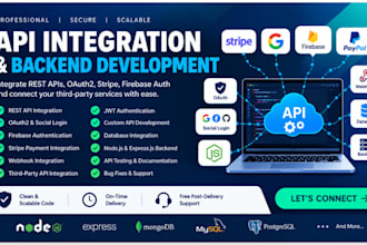 integrate oauth login, stripe API, firebase auth, backend system