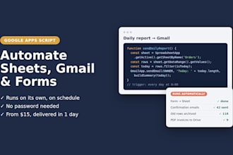 automate google sheets, gmail and forms with apps script