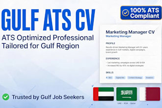 write ats CV resume for gulf jobs, uae saudi qatar UK