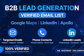 do b2b lead generation, find verified email list and google maps leads