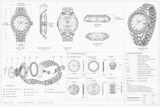 design a luxury diamond watch and jewelry product in 3d