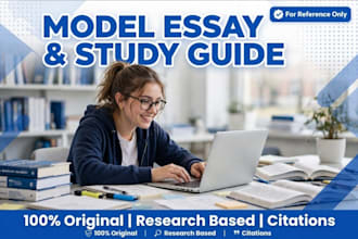 write a model essay and study guide with research for your topic