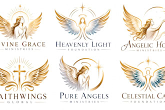 design a professional, heavenly, spiritual, religious, wings, divine angel logo