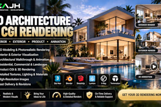 create 3d architectural visualization cgi and photorealistic rendering
