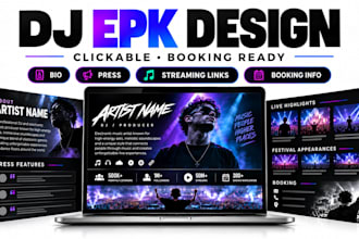 design dj epk artist electronic press kit musician press kit clickable media kit