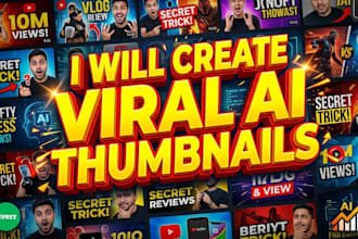 design youtube thumbnail and ai images, background removal