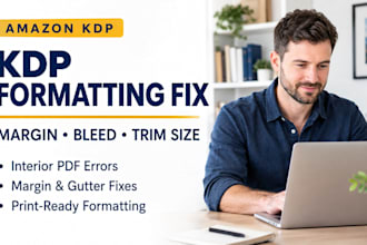 fix KDP margin, bleed, trim size and interior file errors