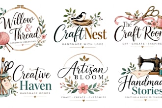 design a professional, handmade, DIY, creative, artisan, craft crafting logo