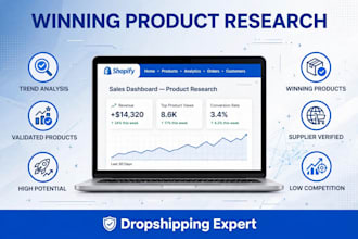 do expert product research and dropshipping