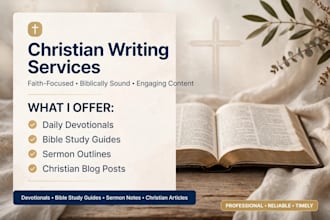 write bible study guide, christian devotional sermon notes