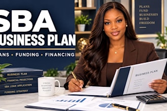 write a professional small business plan for sba loans and funding