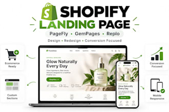 do shopify landing page design shopify pagefly gempages replo landing page