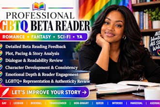 beta read and sensitivity read your lgbtq romance novel as queer reader