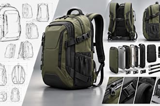 design custom backpack, travel bag and outdoor product in 3d