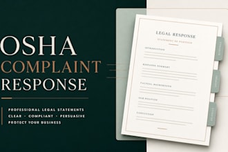 draft an osha complaint response and legal statement