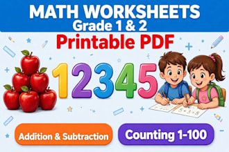 create math worksheets grade 1 and grade 2