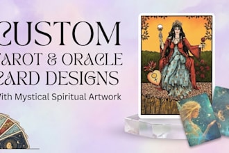 create custom tarot and oracle card designs with mystical spiritual artwork