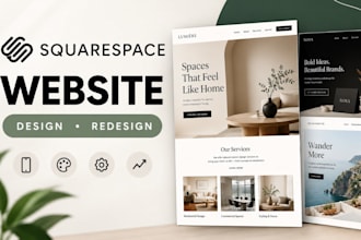 build modern squarespace website design or squarespace website redesign