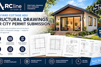 create backyard cottage adu structural drawings for city permits