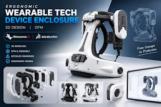 design ergonomic wearable tech device enclosure 3d design dfm rhino3d solidworks