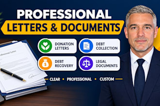 draft debt collection, debt recovery and donation letters