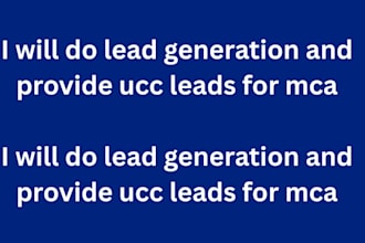 do lead generation and provide ucc leads for mca