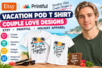 do vacation pod t shirt couple love etsy printify holiday apparel design