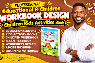 design kids activity workbook, educational workbook, children book illustration