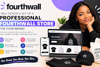 fourth wall website design fourthwall store set up merch tshirt pod design