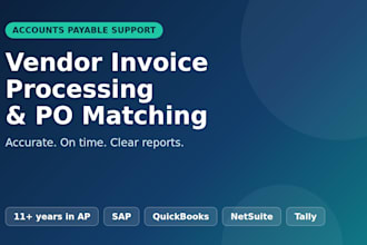 process vendor invoices with po matching and accounts payable support gst tds