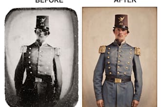 restore and colorize old damaged photos, photo retouching