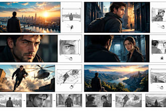 create a professional cinematic storyboard for your film or movie