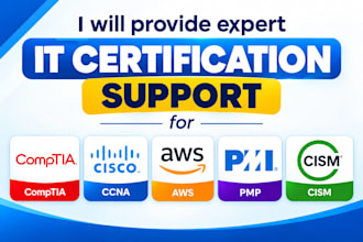 provide IT expert certification support for comptia,pmp,AWS