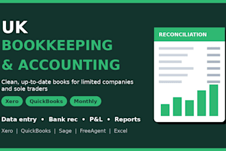 do bookkeeping and accounting for UK businesses in xero or quickbooks
