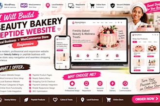 build beauty bakery peptide website local business woocommerce store responsive