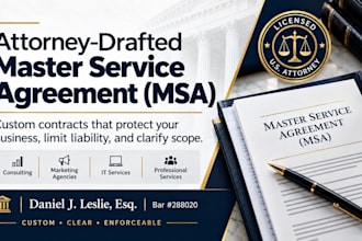 draft a master service agreement msa for your marketing agency