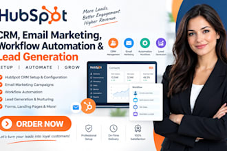 setup hubspot crm email marketing workflow automation lead generation specialist