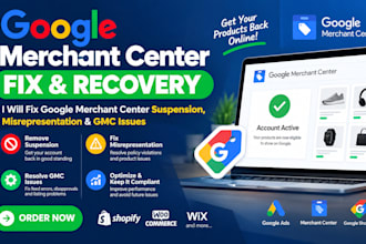 fix google merchant center suspension, misrepresentation and gmc issues