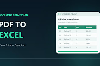 convert PDF tables into clean editable excel spreadsheets