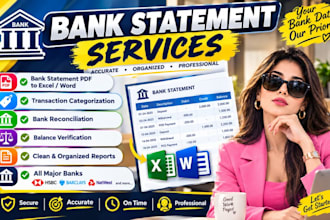 bank statement work within 1 hour