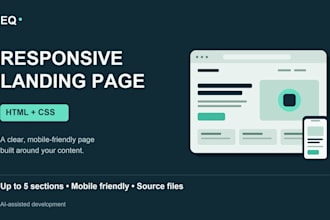 build a responsive one page HTML and CSS landing page