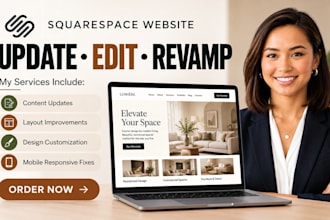 update squarespace website, edit squarespace, revamp squarespace
