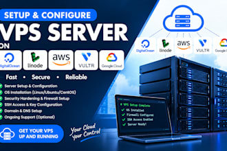 setup vps server on digitalocean linode AWS vultr  google cloud and gcp