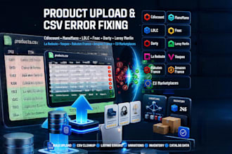 fix cdiscount manomano ldlc fnac leroy merlin product listing CSV errors
