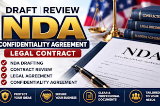 draft, review nda and confidentiality agreement nda agreement legal contract