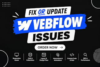do weblflow bugs fixing, fix webflow issue, layout issues fix webflow website