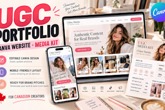 design high converting ugc portfolio canva website  and media kit for canadians