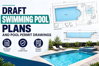 draft spa, swimming pool plans and pool permit drawings